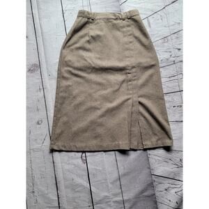 Vintage ILGWU Workers Union 1970s 1980s Tan Wool Women’s Pencil Skirt READ